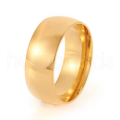 201 Stainless Steel Plain Band Rings RJEW-G107-8mm-8-G-1