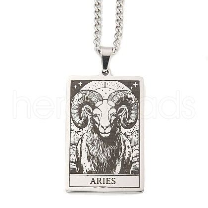 Non-Tarnish 304 Stainless Steel Tarot Pendant Necklaces NJEW-A026-01P-01-1