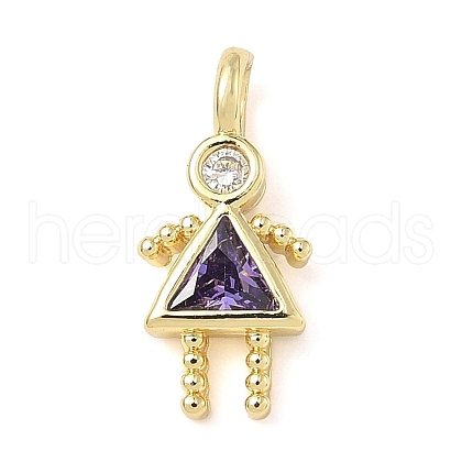 Brass Micro Pave Cubic Zirconia Pendants ZIRC-I356-17G-B02-1
