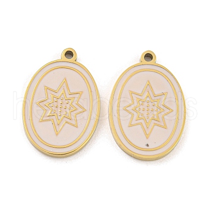 316 Surgical Stainless Steel Enamel Pendants STAS-M073-08G-1