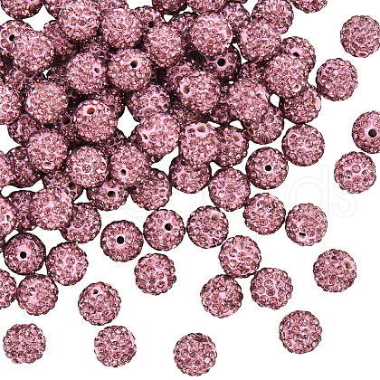 SUNNYCLUE 120Pcs Pave Disco Ball Beads RB-SC0004-84E-1