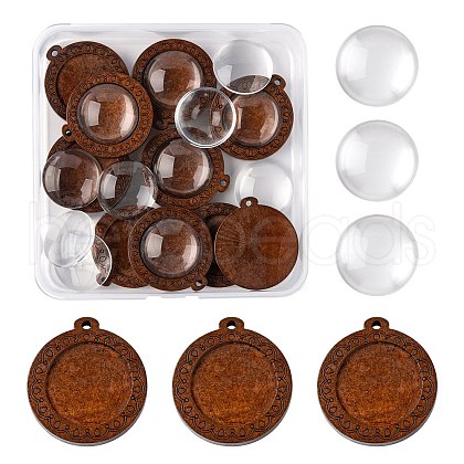 DIY Flat Round Pendant Making Kit DIY-LS0003-90-1