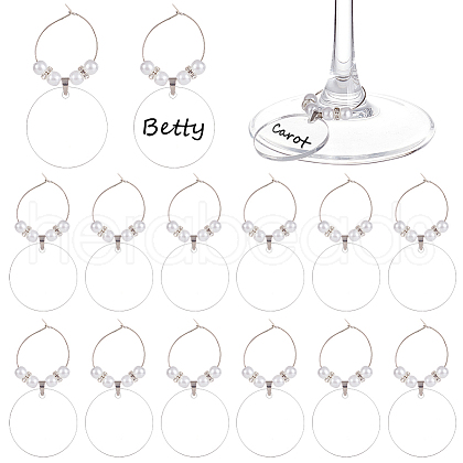 BENECREAT 20pcs Acrylic Wine Glass Charms AJEW-BC0003-69-1