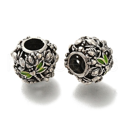 Rack Plating Alloy Enamel European Beads X-PALLOY-P307-14AS-1