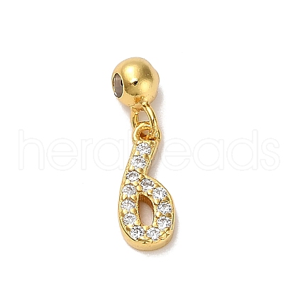 925 Sterling Silver Micro Pave Clear Cubic Zirconia European Dangle Charms STER-A045-01G-6-1