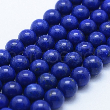 Natural Lapis Lazuli Beads Strands G-P342-01-8mm-AA-1