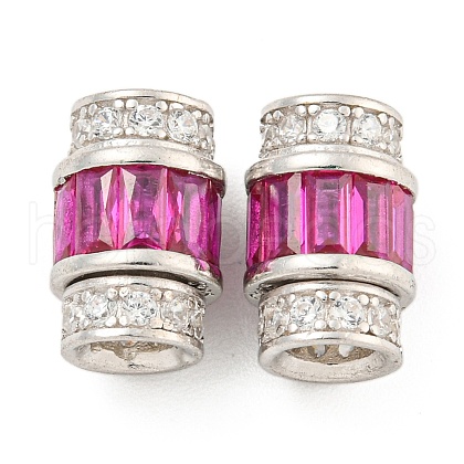 925 Sterling Silver Micro Pave Cubic Zirconia Screw Clasps STER-U001-03A-P-1