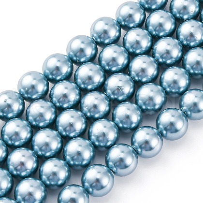 Shell Pearl Beads Strands BSHE-K015-8mm-02-1