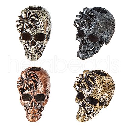 Olycraft 4Pcs 4 Colors Brass European Beads OPDL-OC0001-01A-1
