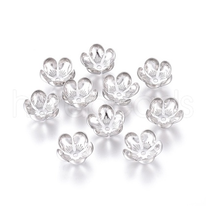 Non-Tarnish 5-Petal 316 Surgical Stainless Steel Fancy Bead Caps STAS-G196-05P-1