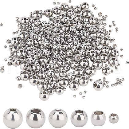 Unicraftale 330Pcs 6 Style 202 Stainless Steel Beads STAS-UN0026-91-1