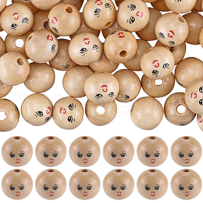 Gorgecraft 120Pcs Unfinished Natural Wood Beads WOOD-GF0002-21A-1