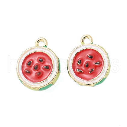 Fruits Style Eco-Friendly Rack Plating Brass Enamel Pendants KK-S507-07B-G-1