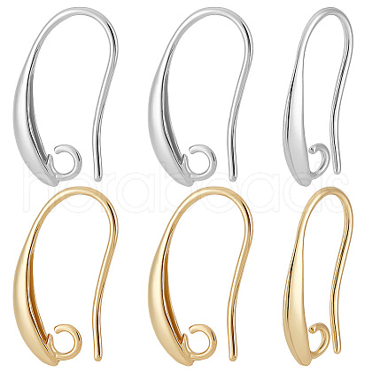 Beebeecraft 20 Pairs 2 Colors Brass Earring Hooks KK-BBC0016-19-1