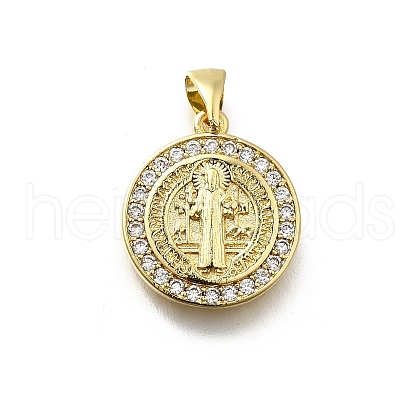 Brass Micro Pave Cubic Zirconia Pendants KK-P295-20G-1