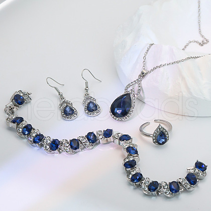 Alloy Rhinestone Glass Jewelry Sets FS-WG78952-02-1