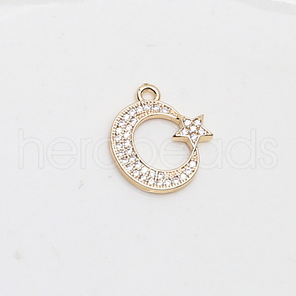 Brass Micro Pave Cubic Zirconia Pendants INS-PW0002-07B-1