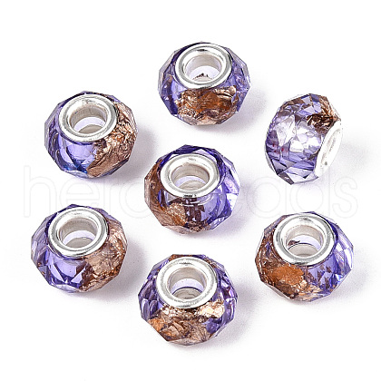 Transparent Resin Rondelle European Beads RESI-N044-01H-1