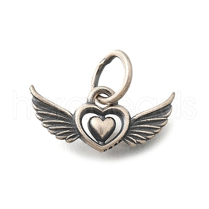 925 Sterling Silver Angel Wings Heart Charms STER-L066-04AS-1