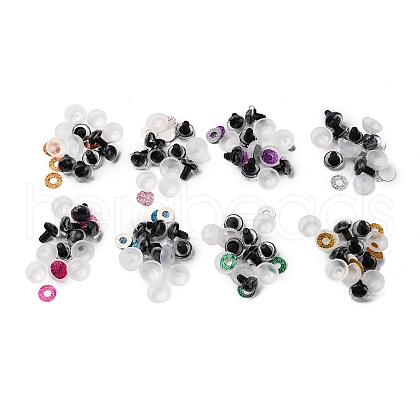 SUPERFINDINGS 48 Sets 8 Colors Plastic Doll Craft Eyes FIND-FH0008-82-1