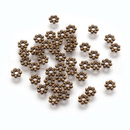 Tibetan Style Alloy Daisy Spacer Beads X-TIBEB-A101757-AB-FF-1