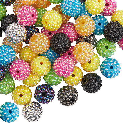 SUNNYCLUE 80Pcs Resin Rhinestone Beads RESI-SC0003-28-1