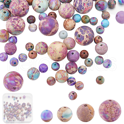 SUNNYCLUE 100Pcs 4 Styles Natural Imperial Jasper Beads G-SC0003-07-1