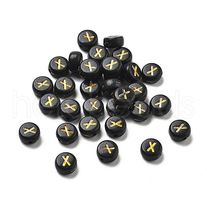Plating Opaque Acrylic Beads OACR-R005-03X-1