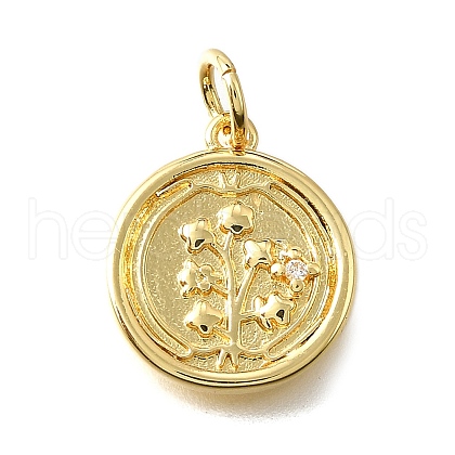 Brass Micro Pave Cubic Zirconia Pendants KK-V007-009G-03-1