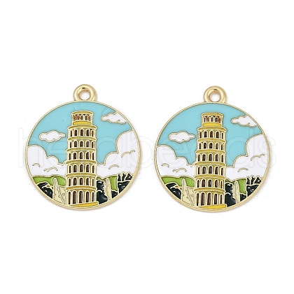 Alloy Enamel Pendants ENAM-V001-02D-G-1