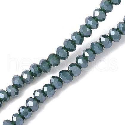 Electroplate Transparent Glass Beads Strands GLAA-XCP0001-60-3mm-1