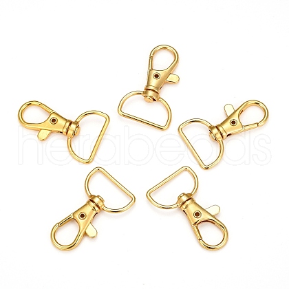 Zinc Alloy Swivel D Rings Lobster Claw Clasps X-E341-8-G-1