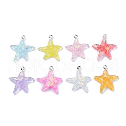 Transparent Resin Pendants X-RESI-C043-02P-1