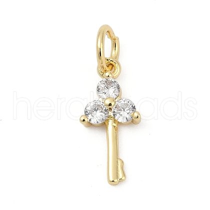 Brass Pave Cubic Zirconia 
Pendants KK-U062-47G-1