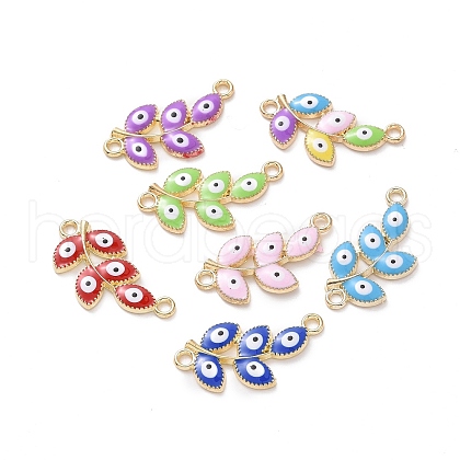 Evil Eye Alloy Enamel Links Connectors ENAM-A139-03G-1