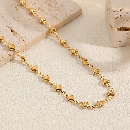 Elegant Vintage Hollow Stainless Steel Link Chain Necklaces for Women WE8601-4-1