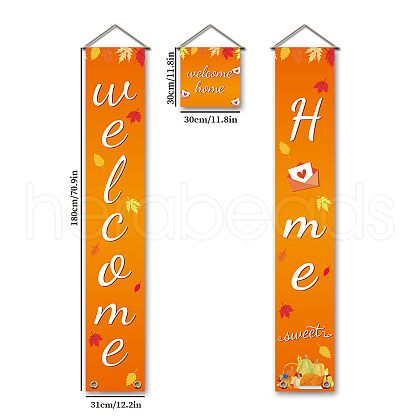 Polyester Hanging Sign for Home Office Front Door Porch Decorations HJEW-WH0023-011-1