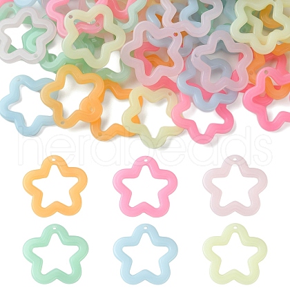 60Pcs 6 Colors Imitation Jelly Acrylic Pendants FIND-YW0005-34-1