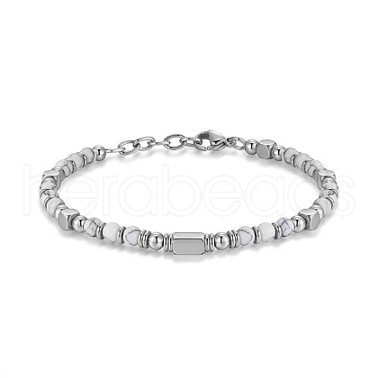 Adjustable 304 Stainless Steel Gemstone Beaded Bracelets FS-WG23DE2-15-1