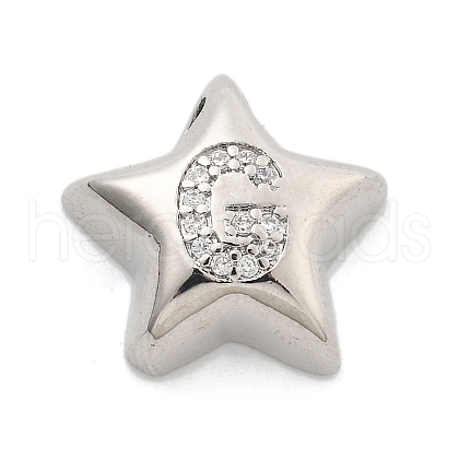 Rack Plating Brass Micro Pave Cubic Zirconia Pendants KK-I722-05P-G-1