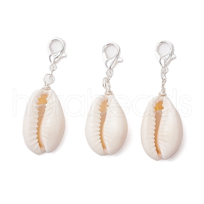 Natural Shell Pendant Decoration HJEW-JM03189-03-1