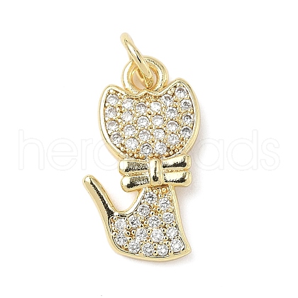 Brass Micro Pave Cubic Zirconia Pendants ZIRC-I356-03G-01-1