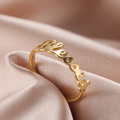 Word Blessed Stainless Steel Finger Rings for Women WG5CA7C-04-1