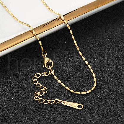Ion Plating(IP) 304 Stainless Steel Oval Ball Chain Necklace for Men Women NJEW-M200-09G-1