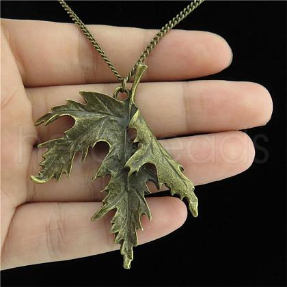 Maple Leaf Alloy Pendant Necklaces FS-WG642EE-01-1