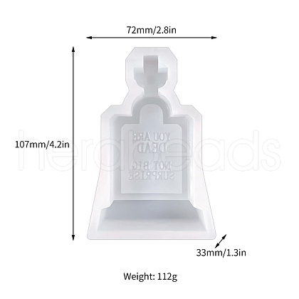 Tombstone DIY Food Grade Silicone Candle Molds PW-WG50061-06-1
