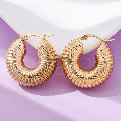 Chunky Vintage Grooved Hoop Earrings for Women X1-EJEW-O096-52G-1