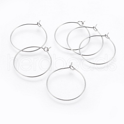 316 Surgical Stainless Steel Hoop Earring Findings STAS-P221-01A-P-1