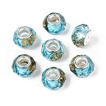 Transparent Resin Rondelle European Beads RESI-N044-01J-1