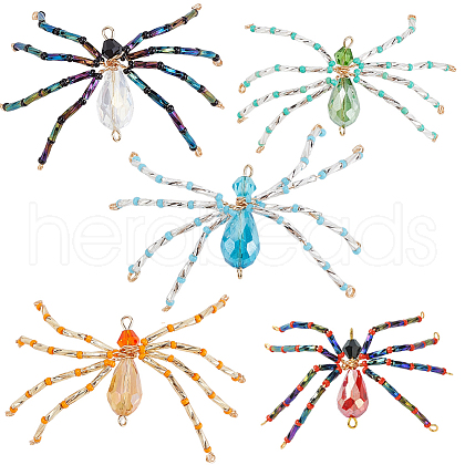 SUNNYCLUE 10Pcs MIYUKI Seed & Glass Beaded Pendants FIND-SC0009-97-1